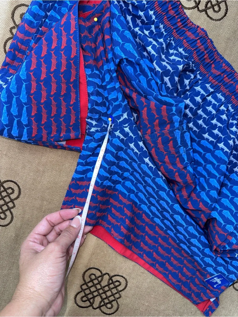 Guy Harvey NWT! Men's Mesh Inset Beachwear Swim Trunks In State Blue Size M